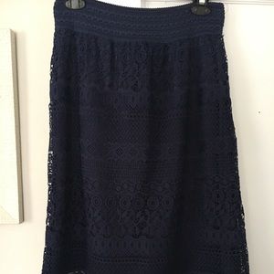 Navy modest lace skirt